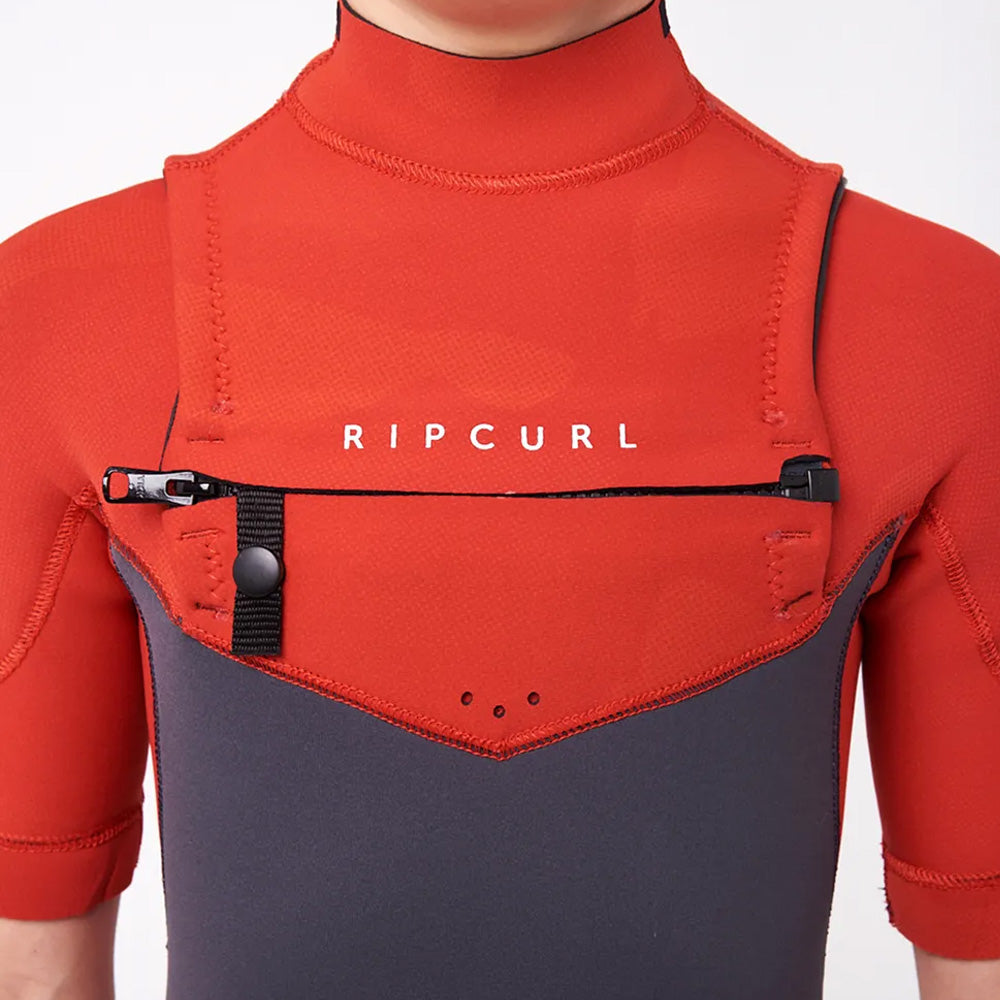 Ripcurl Boys Dawn Patrol Chest Zip Short Sleeve 2mm Wetsuit