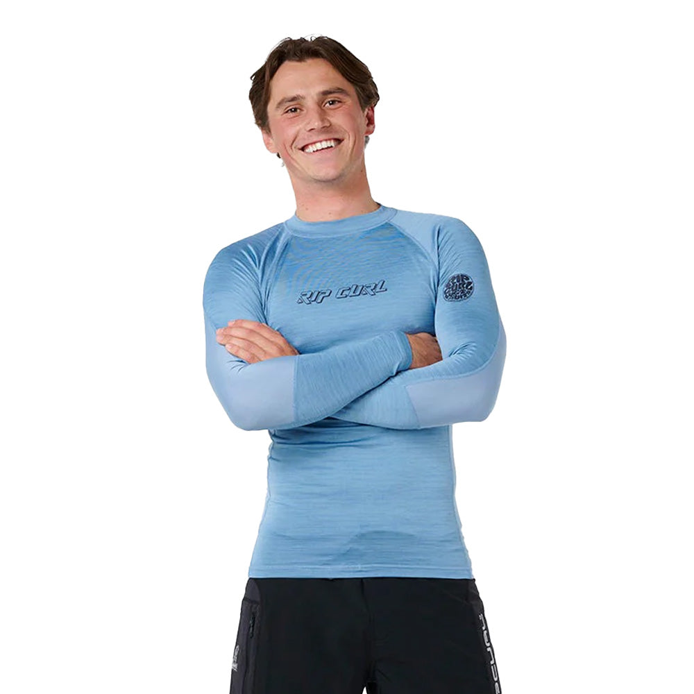 Rip Curl Dawn Patrol UPF Perf Long Sleeve Rash Vest - Faded Denim