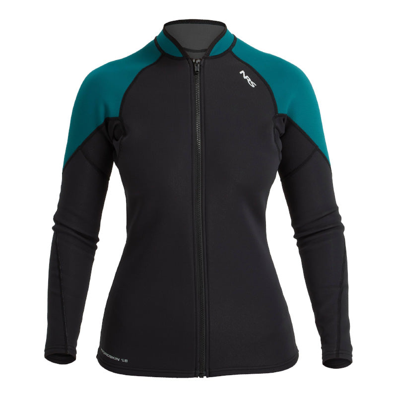 NRS Women's HydroSkin 1.5 Jacket - Black/Harbor