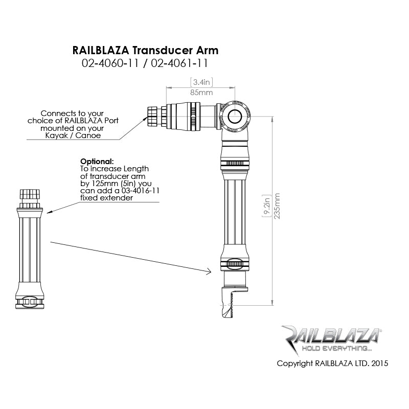 Railblaza Kayak & Canoe Sounder/Transducer Mount