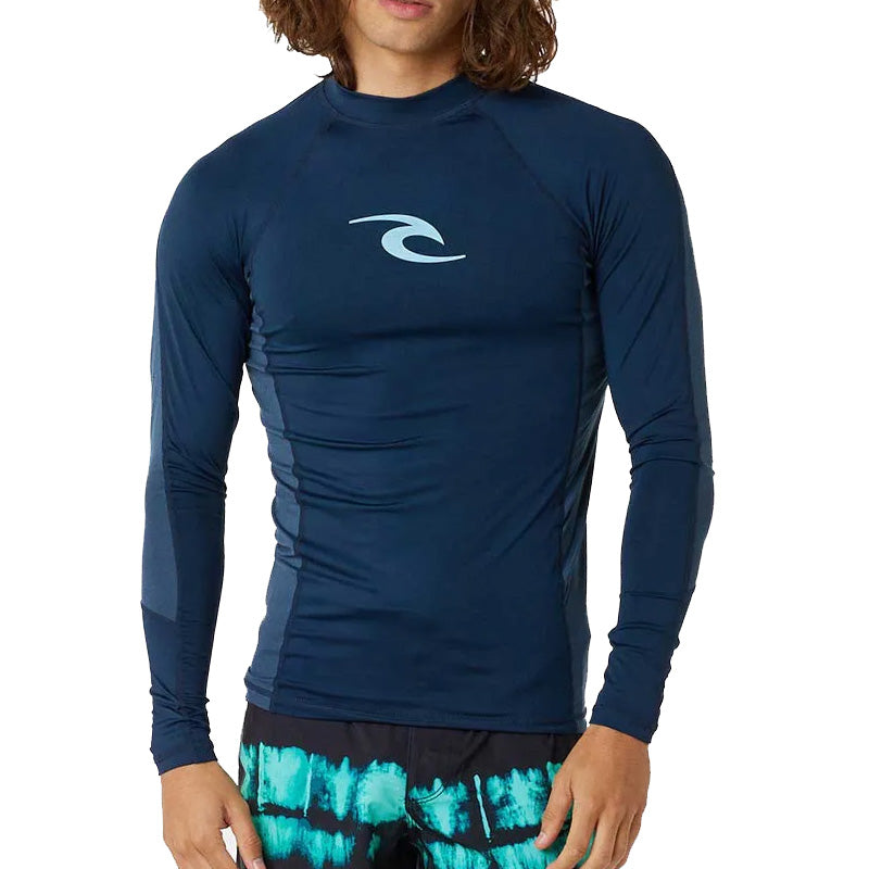 Ripcurl Waves UPF Perf Long Sleeve Rash Vest - Dark Navy