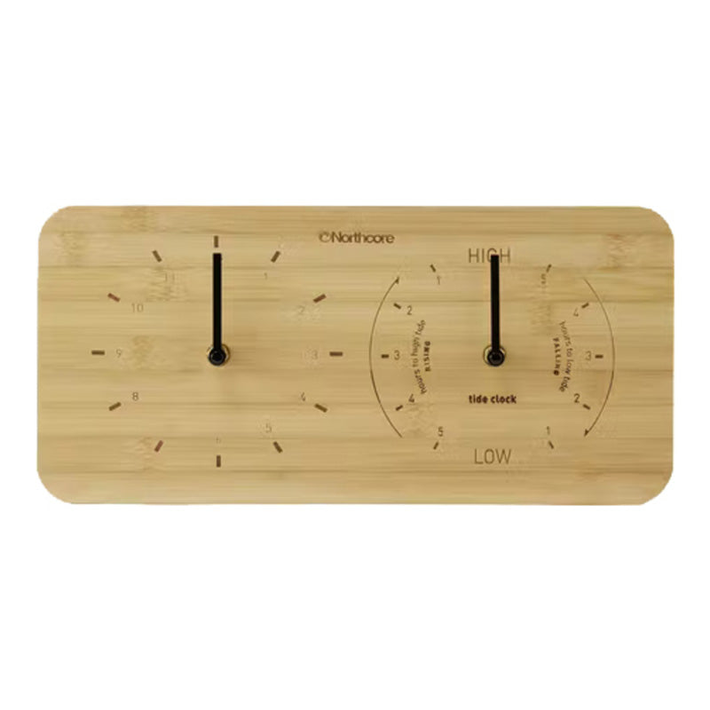 Northcore Wall Mounted Bamboo Time & Tide Clock (Landscape)