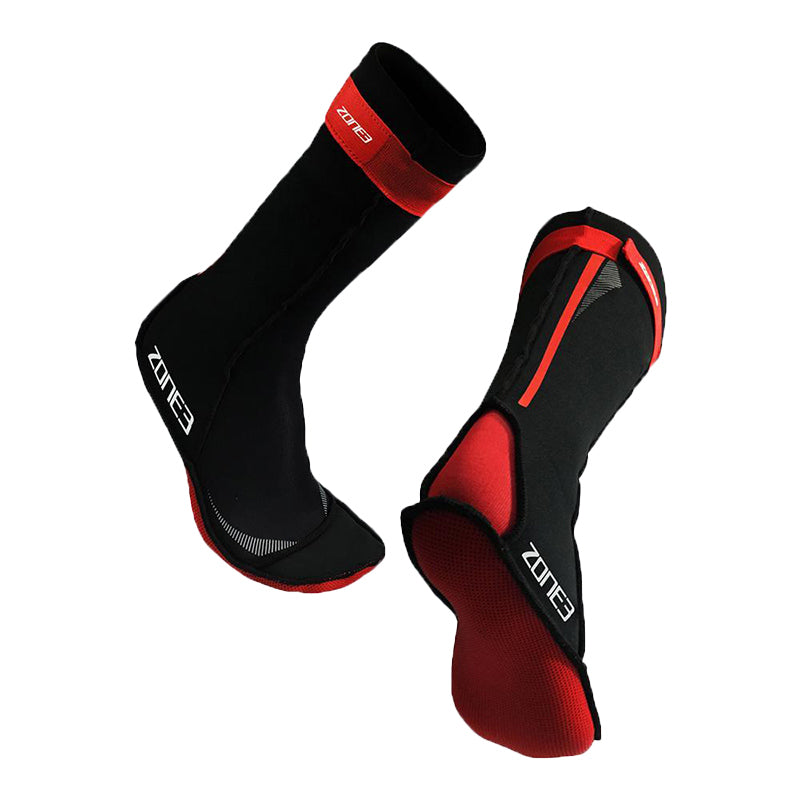 Zone3 Neoprene Swim Socks - Black/Red