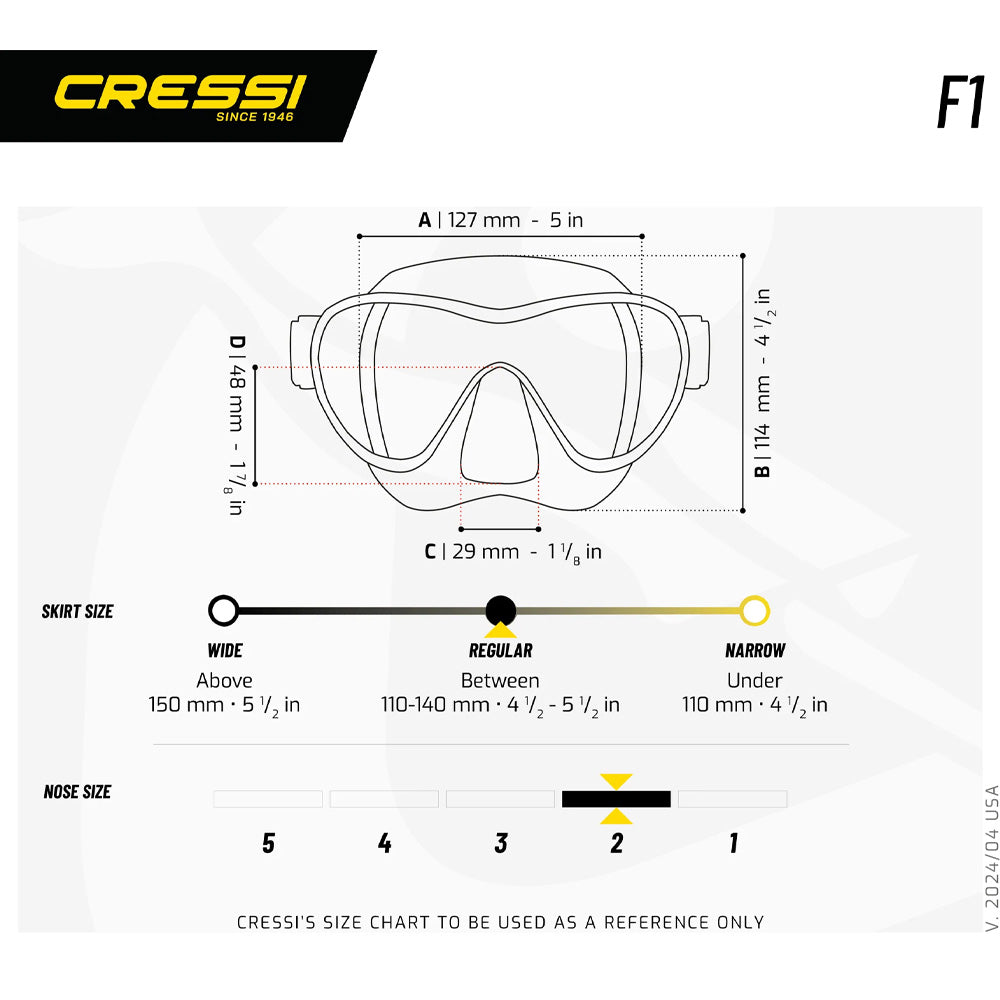 Cressi F1 Mask - Blue