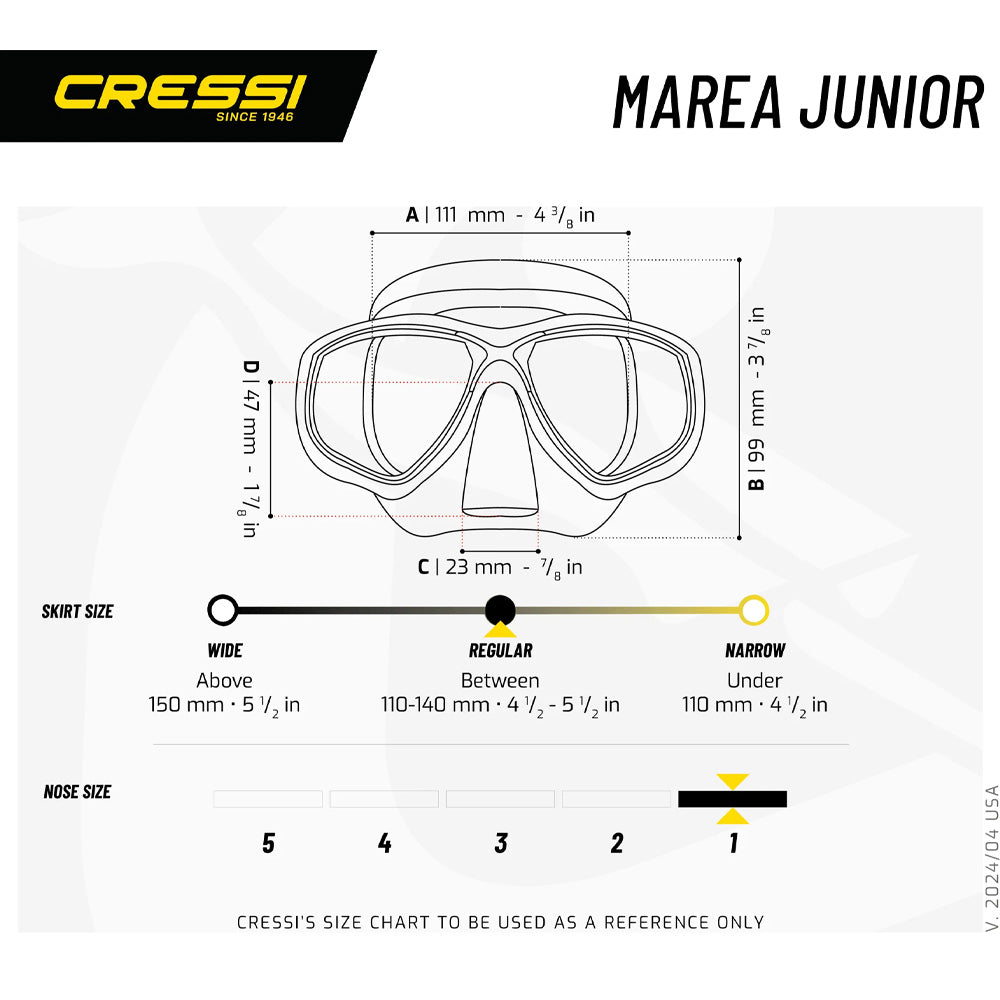 Cressi Marea Junior and Seal Dry Snorkel Combo