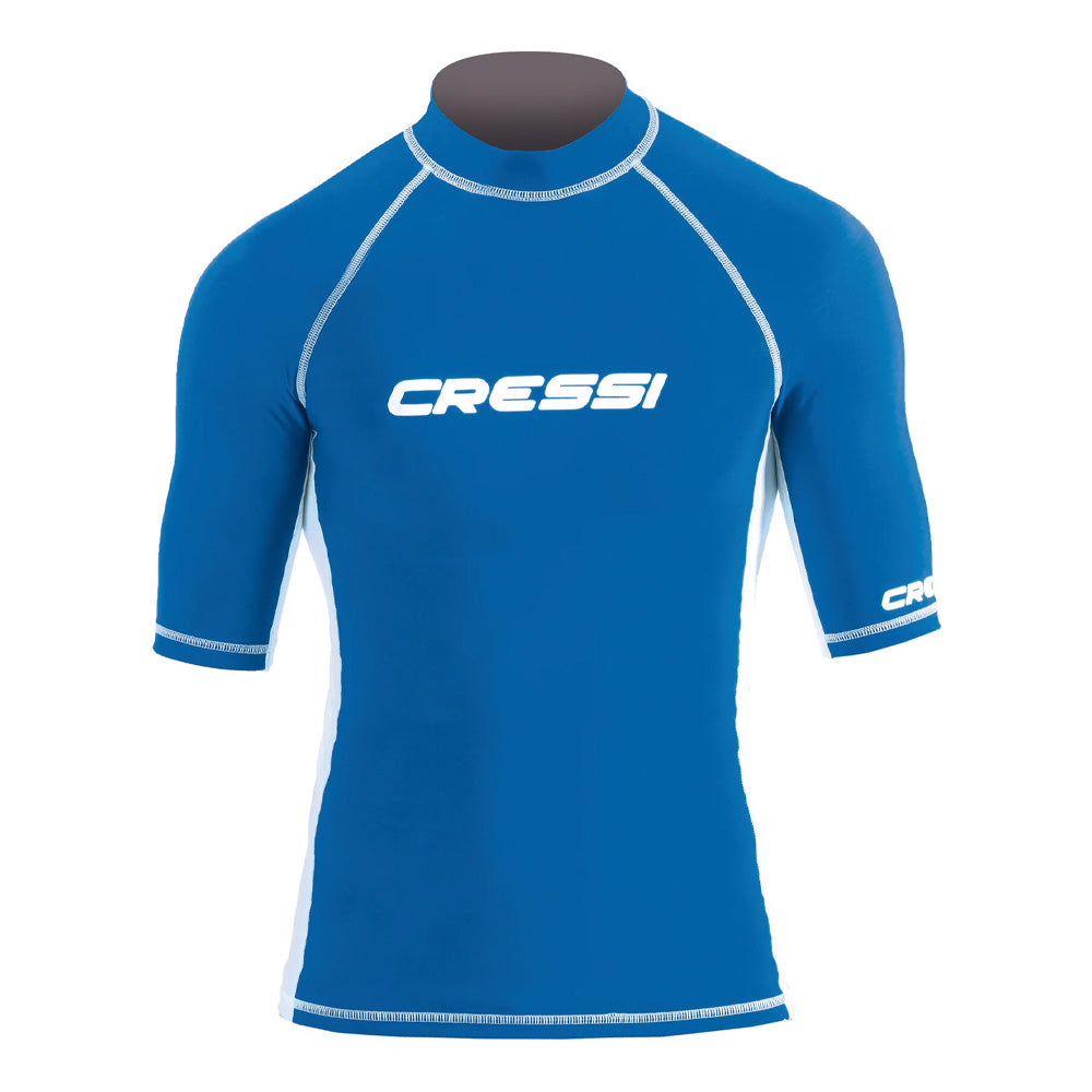 Cressi Men's Short Sleeve Rashguard - Blue / White