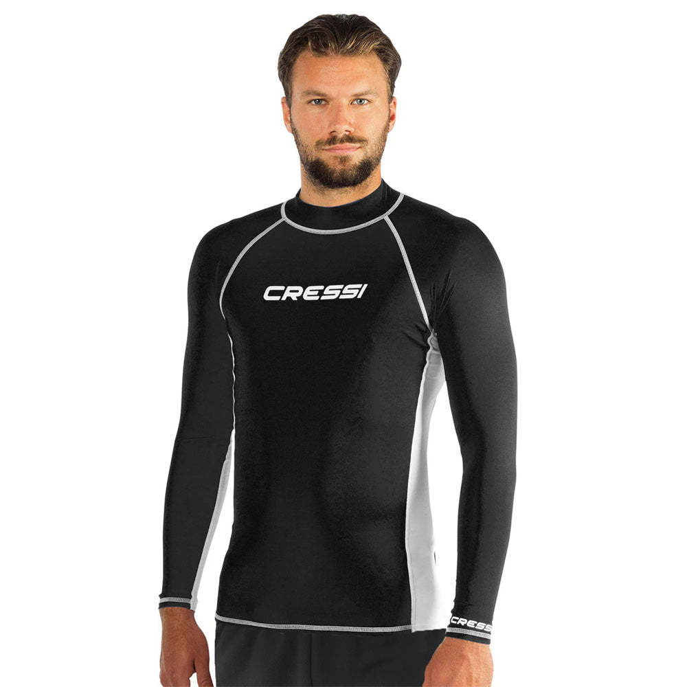 Cressi Mens Long sleeve Rash Vest - Blue / White