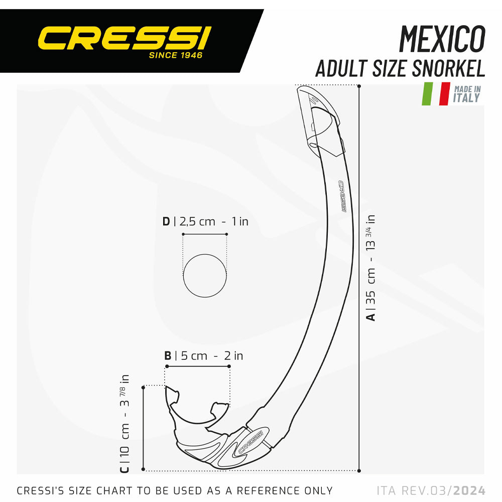 Cressi Mexico Snorkel - Clear / Blue