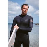 C-Skins NuWave Session 3:2 Mens Back Zip Steamer - Black/Black