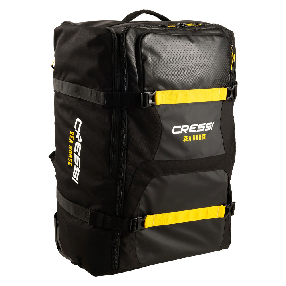 Cressi Sea Horse Voyager Rolling Backpack - Black / Yellow