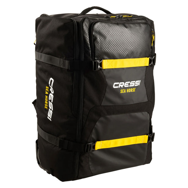 Cressi Sea Horse Voyager Rolling Backpack - Black / Yellow