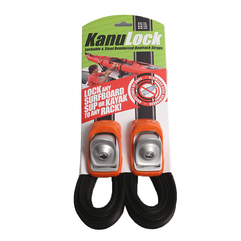 Kanulock Lockable Roof Rack Straps 3.3m – Escape Watersports