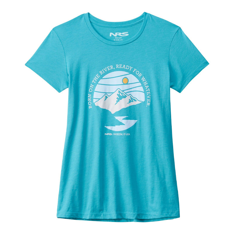 NRS Women's Born On The River T-Shirt - Bondi Blue