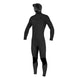 O'Neill Hyperfreak 5/4+ Chest Zip w/Hood - Black/Black