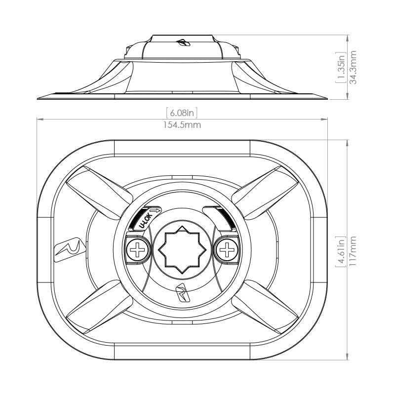 Railblaza RIBPort  Inc. 3M VHB - Dimensions
