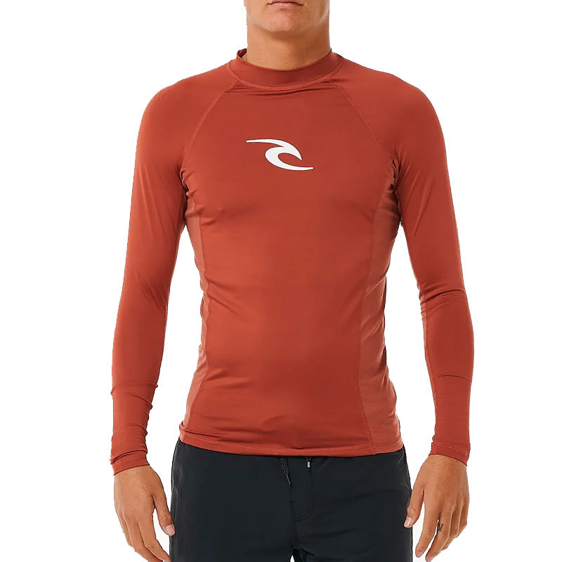 Ripcurl Waves UPF Perf Long Sleeve Rash Vest - Red