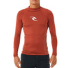 Ripcurl Waves UPF Perf Long Sleeve Rash Vest - Red