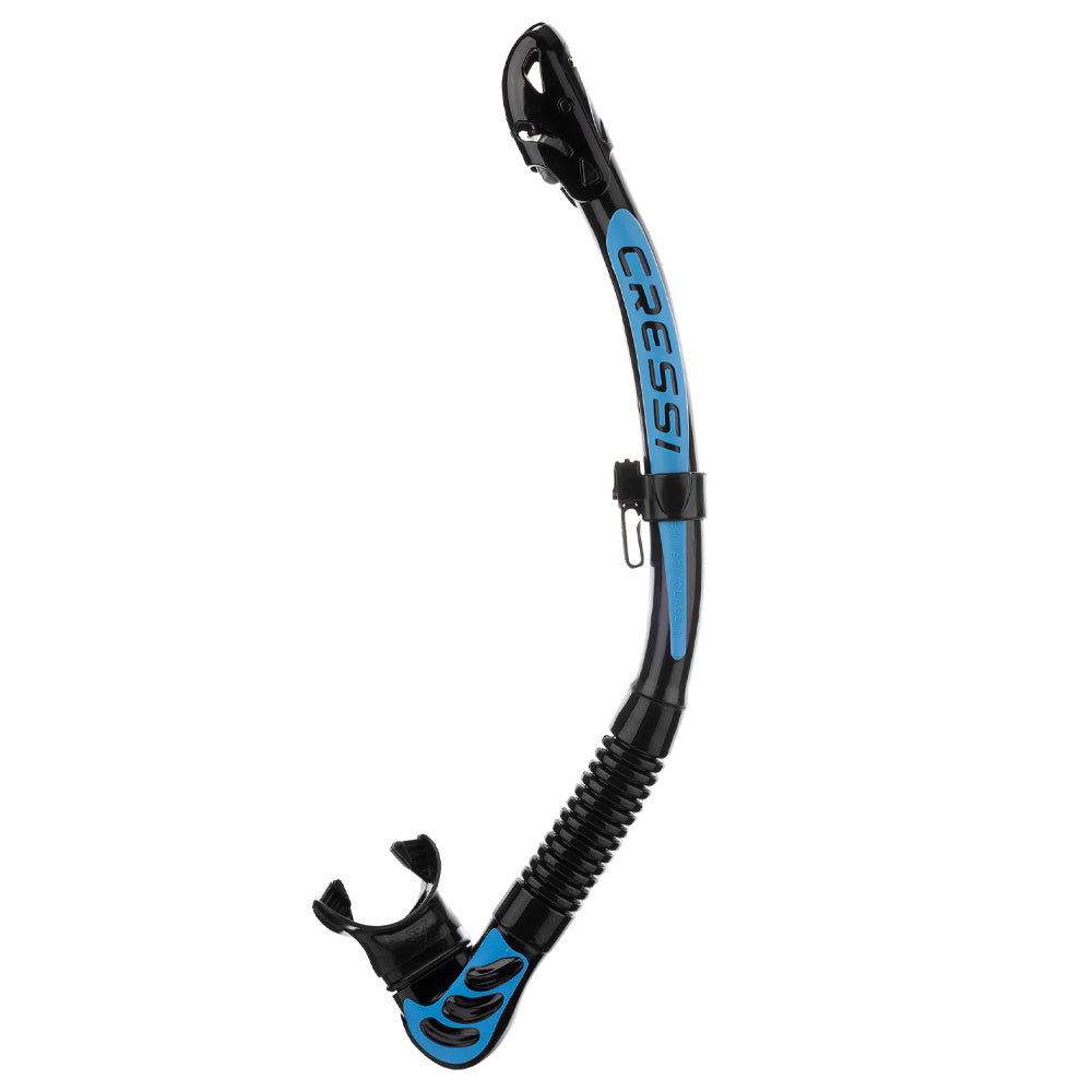 Cressi Alpha Ultra Dry Snorkel - Clear / Blue / Azure