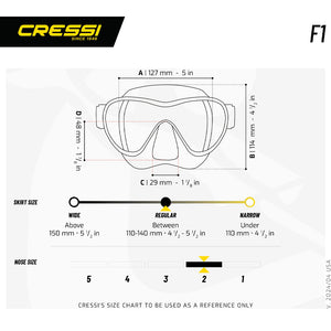Cressi F1 Mask - Blue