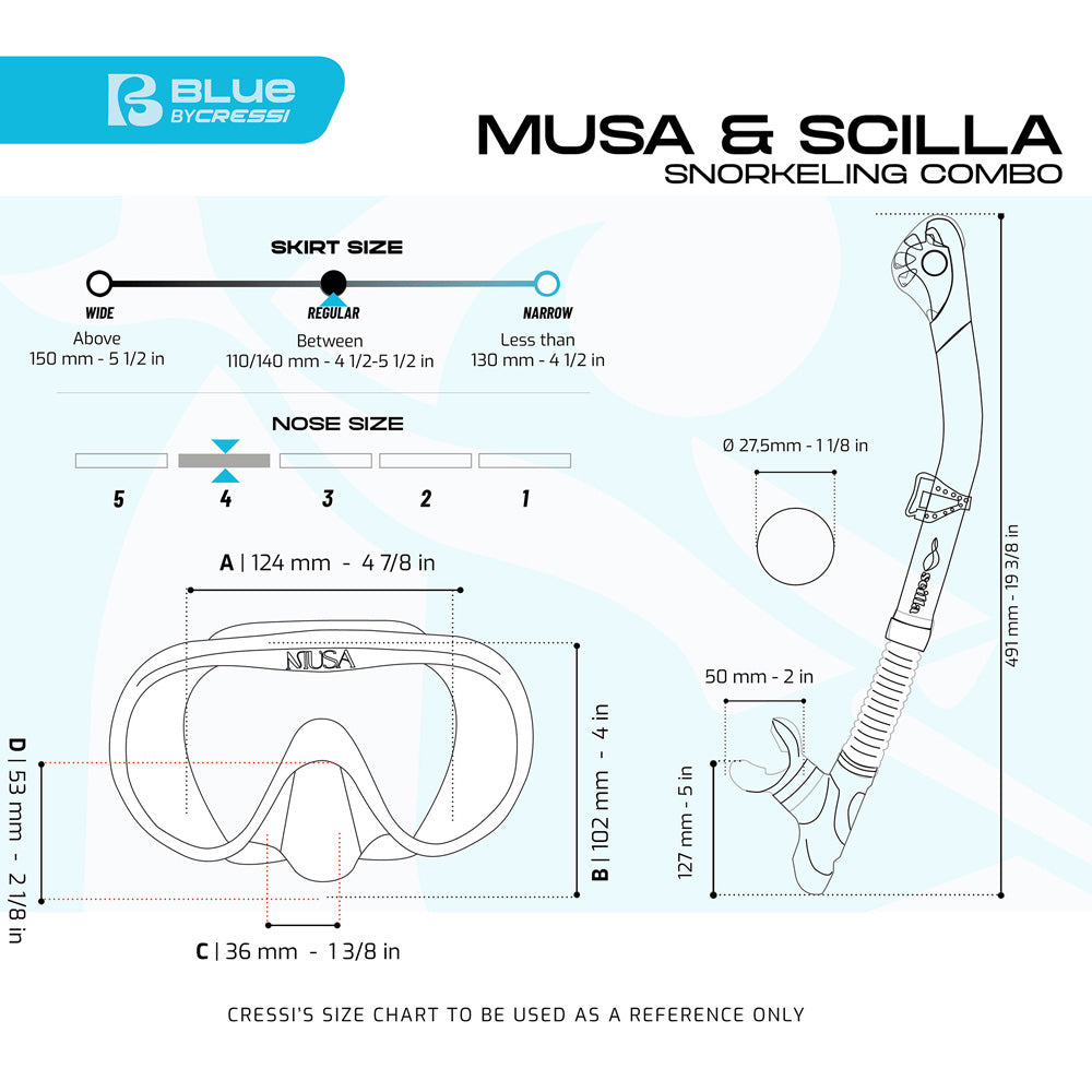 Cressi Musa + Scilla Snorkel Combo