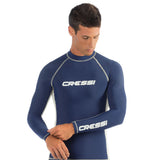 Cressi Mens Long sleeve Rash Vest - Blue / White