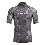 Cressi Mens Camouflage Short Sleeve Rashguard - Black / Camo Grey