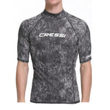 Cressi Mens Camouflage Short Sleeve Rashguard - Black / Camo Grey