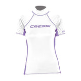 Cressi Ladies Short Sleeve Rash Guard - White / Lilac