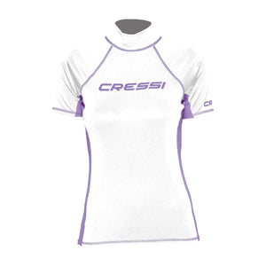 Cressi Ladies Short Sleeve Rash Guard - White / Lilac