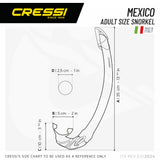 Cressi Mexico Snorkel - Clear / Blue