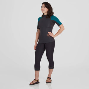 NRS Hydroskin 0.5 Short Sleeve Shirt Womens - Graphite/Harbor