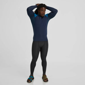 NRS Hydroskin 0.5 Long Sleeve Shirt Mens - Navy/Mykonos