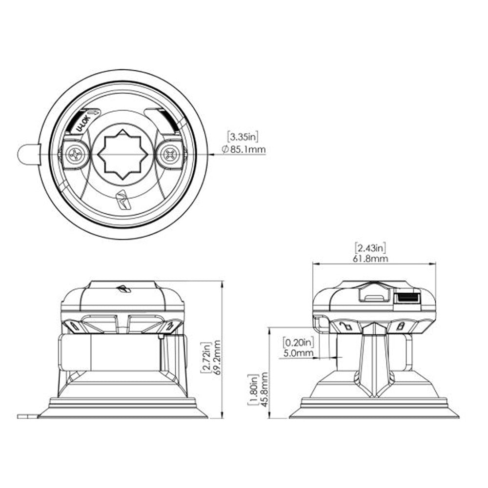Railblaza Titan Grip Suction Mount