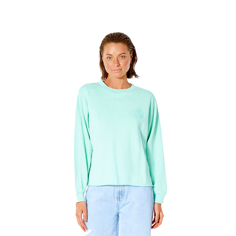 Ripcurl Icons Of Surf Crew Fleece Womens - Light Aqua