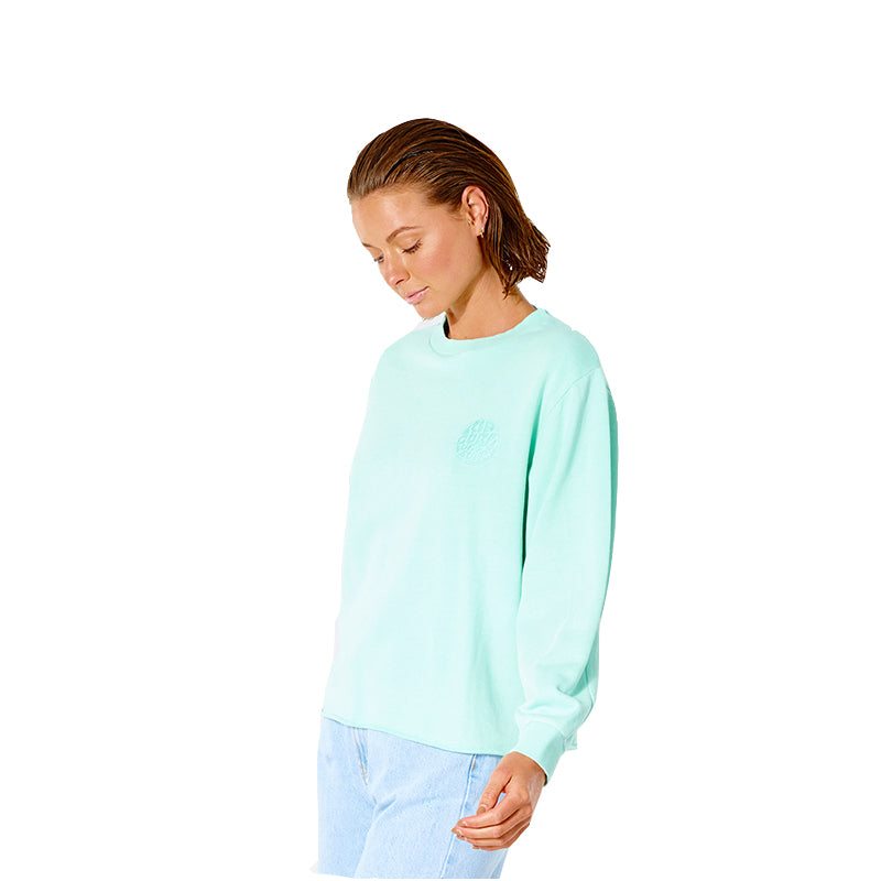 Ripcurl Icons Of Surf Crew Fleece Womens - Light Aqua