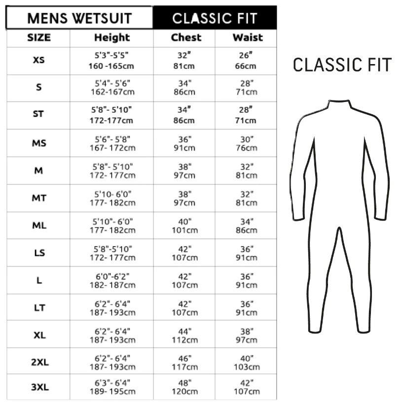 C skins mens classic fit wetsuit 22