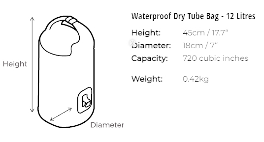 Overboard dry tube 12L dims